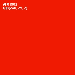 #F01902 - Red Color Image
