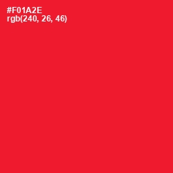#F01A2E - Torch Red Color Image