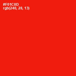 #F01C0D - Red Color Image