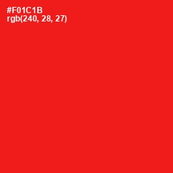 #F01C1B - Red Color Image