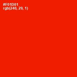 #F01D01 - Red Color Image