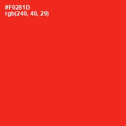 #F0281D - Scarlet Color Image