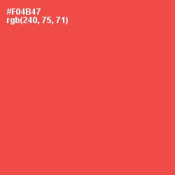 #F04B47 - Sunset Orange Color Image