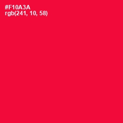 #F10A3A - Torch Red Color Image