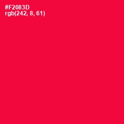 #F2083D - Torch Red Color Image