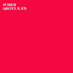 #F3083F - Torch Red Color Image