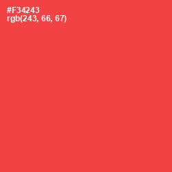 #F34243 - Coral Red Color Image