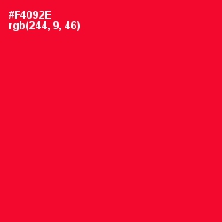 #F4092E - Torch Red Color Image