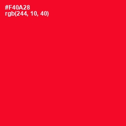 #F40A28 - Torch Red Color Image