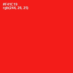 #F41C19 - Red Color Image