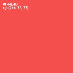 #F44E4D - Sunset Orange Color Image