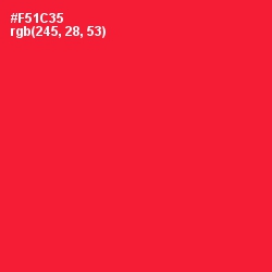 #F51C35 - Torch Red Color Image