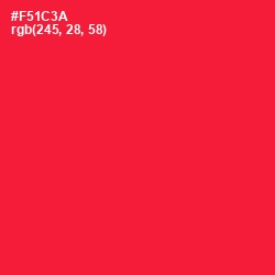 #F51C3A - Torch Red Color Image