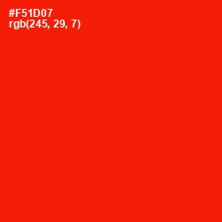 #F51D07 - Red Color Image