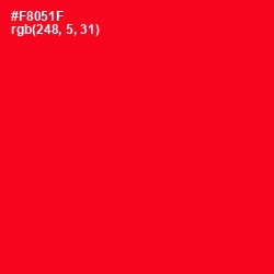 #F8051F - Red Color Image