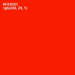#F81D01 - Red Color Image
