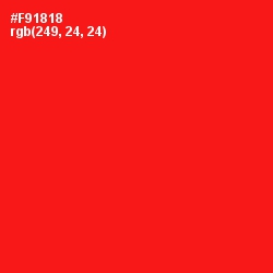 #F91818 - Red Color Image