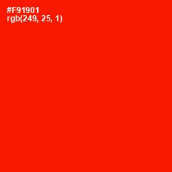 #F91901 - Red Color Image