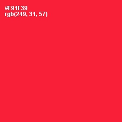 #F91F39 - Torch Red Color Image