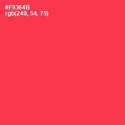 #F9364B - Radical Red Color Image