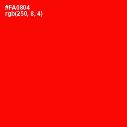 #FA0804 - Red Color Image