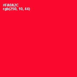 #FA0A2C - Torch Red Color Image