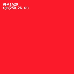 #FA1A29 - Torch Red Color Image