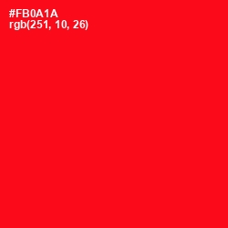 #FB0A1A - Red Color Image