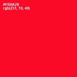 #FB0A28 - Torch Red Color Image