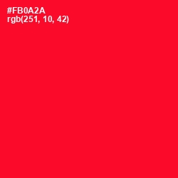 #FB0A2A - Torch Red Color Image