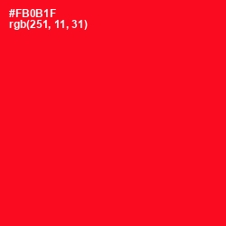 #FB0B1F - Red Color Image