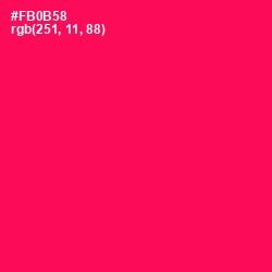 #FB0B58 - Razzmatazz Color Image