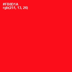 #FB0D1A - Red Color Image