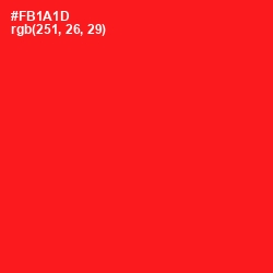 #FB1A1D - Red Color Image