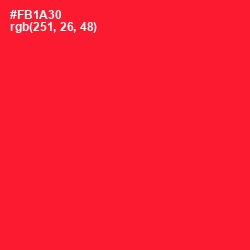 #FB1A30 - Torch Red Color Image