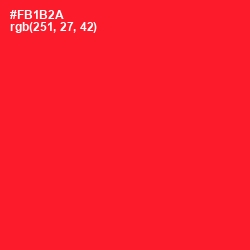 #FB1B2A - Torch Red Color Image