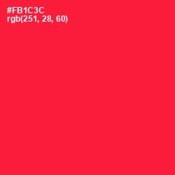 #FB1C3C - Torch Red Color Image