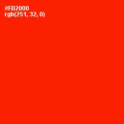 #FB2000 - Scarlet Color Image
