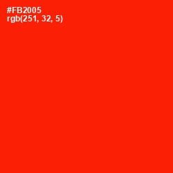 #FB2005 - Scarlet Color Image