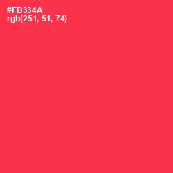 #FB334A - Radical Red Color Image