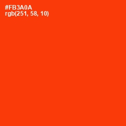 #FB3A0A - Scarlet Color Image