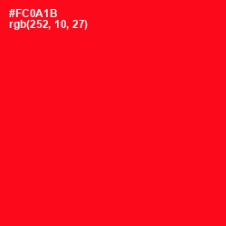 #FC0A1B - Red Color Image