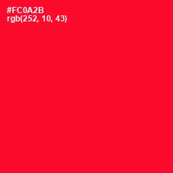 #FC0A2B - Torch Red Color Image