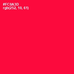 #FC0A3D - Torch Red Color Image