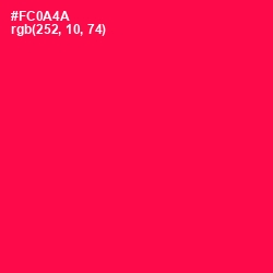 #FC0A4A - Razzmatazz Color Image