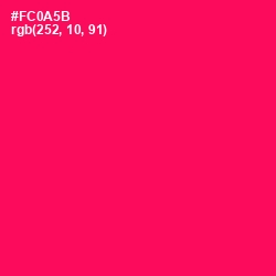 #FC0A5B - Razzmatazz Color Image