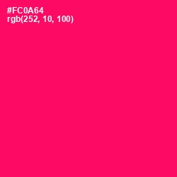 #FC0A64 - Rose Color Image