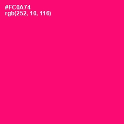 #FC0A74 - Rose Color Image