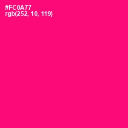 #FC0A77 - Rose Color Image