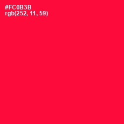 #FC0B3B - Torch Red Color Image